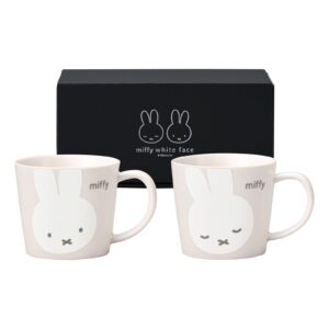 kaneshotouki 288750 dick bruna miffy pair mug, mug, size m, approx. 9.5 fl oz (280 ml), set of 2, miffy white face, made in japan