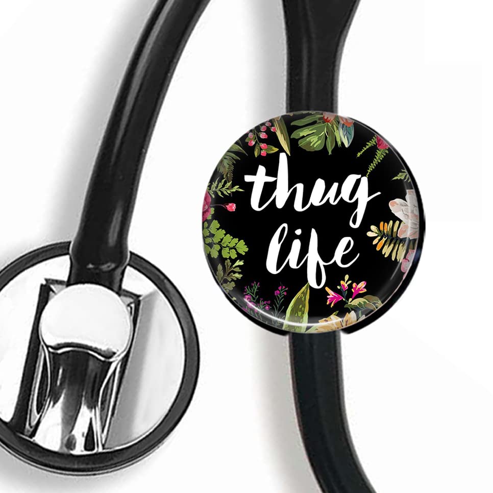 CHNLML Stethoscope Name Tag Nurse Doctor Stethoscope ID Tag Customized Steth ID Tag (Thug Life)