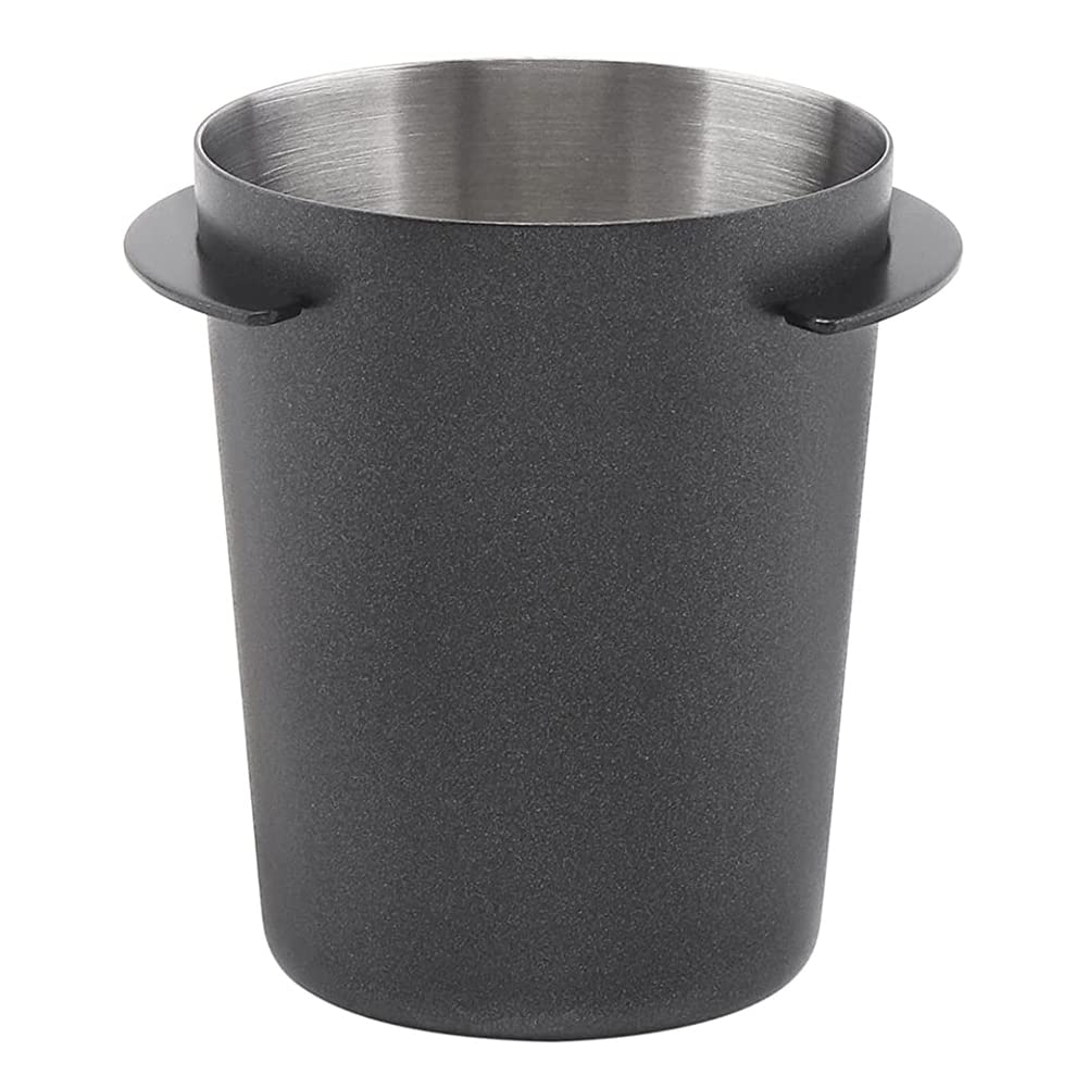 1 Piece Coffee Dosing Cup Coffee Powder Dosing Cup Coffee Sniffing Mug Stainless Steel Coffee Dosing Cup Coffee Machine Coffee Powder Feeder Part(Black, 51mm)