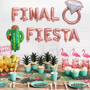 KUNGOON Final Fiesta Bachelorette Party Decorations,Mexican Fiesta Theme Bridal Shower/Baby Shower/Wedding/Birthday Party Decorations Set.(Rose Gold)