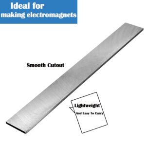 Soft Iron Rectangular Bar Ideal-Core - for Making Electromagnets, 3 x 25 x 203mm, Soft Iron Flat Bar Rod for Making Electromagnets