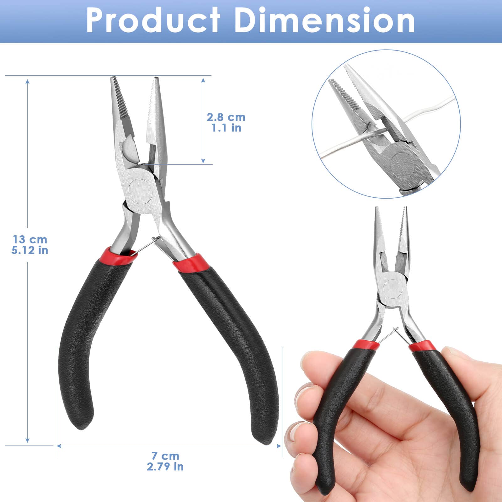 Billbotk Needle Nose Pliers For Jewelry Making, Long Nose Craft Pliers, Needlenose Pliers For Jewelry Making