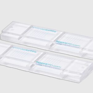 Bundle of 2 McMaster Method Microscope Slides, FEC (Fecal Egg Count) Double Chamber Slide for Parasite Testing, Count Parasite Eggs in Horses, Sheep, Goats, Cattle.