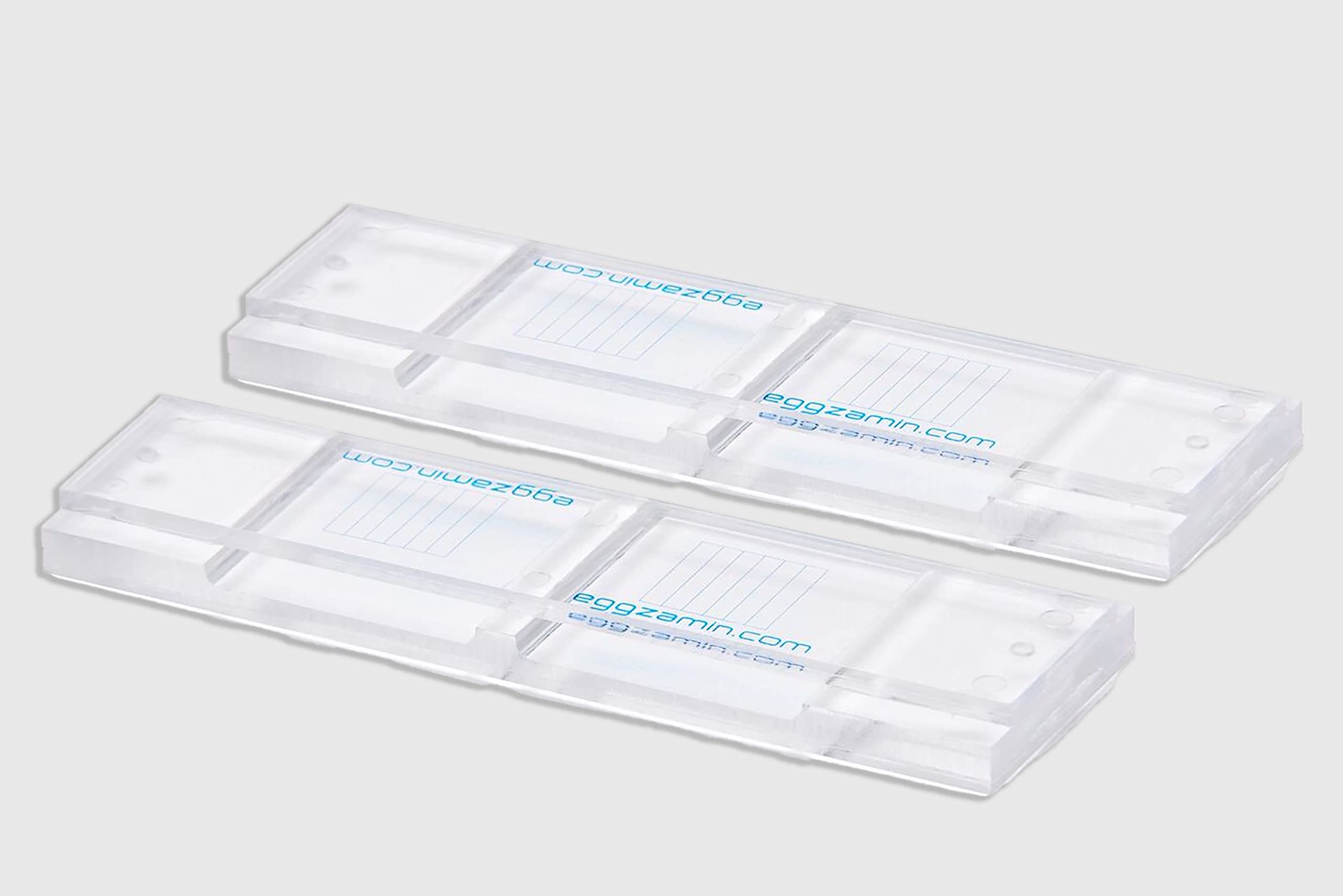 Bundle of 2 McMaster Method Microscope Slides, FEC (Fecal Egg Count) Double Chamber Slide for Parasite Testing, Count Parasite Eggs in Horses, Sheep, Goats, Cattle.