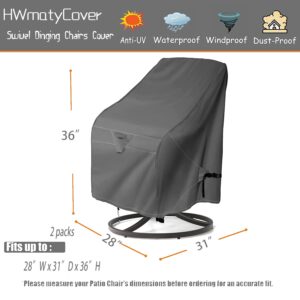 HWmatyCover Waterproof Patio Chair Cover 2Pack – Outdoor Lounge Deep Seat Single Lawn Chair Cover Fits Up to 28W x 31D x 36H inches