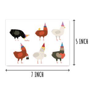 EruditeGifts Birthday Card - Funny Chicken Design - Illustrated, Premium Cardstock - Farmhouse Style - Includes Envelope