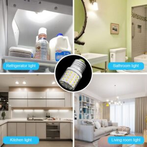 LED Refrigerator Light Bulb, 4W Replacement AC100-265V 3.5W Refrigerator Bulbs, E26 Medium Base Mini Compact Bright Fridge Freezer Bulb Appliance LED Light Bulbs, Daylight White 5000K, 2 Pack.