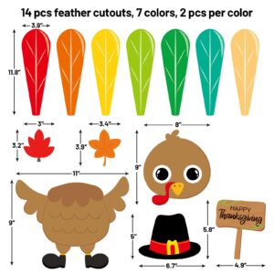 Turkey Bulletin Board Decoration Set Thanksgiving Turkey Cutouts Fall Classroom Decor School Supplies