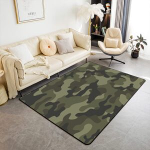 jejeloiu camouflage area rug 5x7 camo indoor floor mat camouflage print rugs for living room bedroom decor military style green accent rug