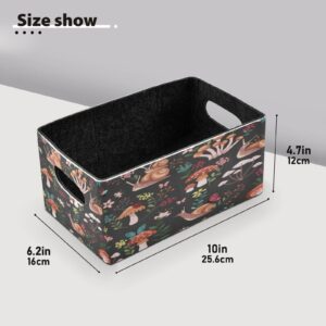 Kcldeci 2Pcs Storage Baskets For Shelves Mushrooms Snails Butterflies Ladybugs Foldable Storage Bins Cube Fabric Bins Organizer for Nursery Home Office Kids Toys