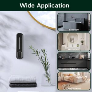 Wall Mounted Soap Dispenser 300ml Drill Free with Adhesive Manual Liquid Hand Soap Box Shower Shampoo Conditioner Dispenser for Toilet Bathroom Hotel Kitchen(Black)