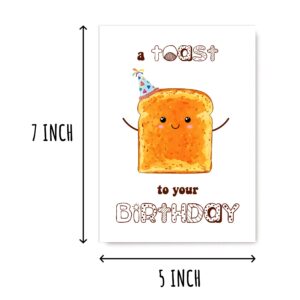 EruditeGifts A Toast To Your Birthday Card - Funny Pun Birthday Card - Cute Funny Birthday Card - Birthday Card - Birthday Card For Friend