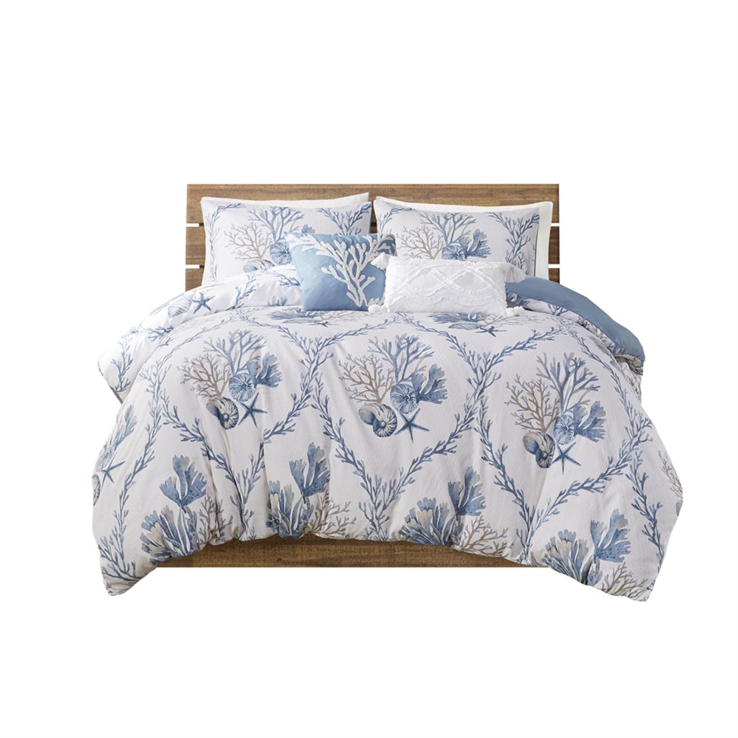 Harbor House Duvet Cover King Size, Textured Dobby Weave Lightweight Duvet Cover, Coastal Print, Soft & Breathable Cotton Bedding King Duvet Cover Set, Pismo Beach, King/Cal King Multi 5 Piece