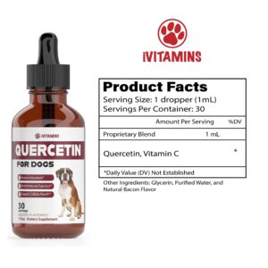 Quercetin for Dogs | Dog Allergy Relief | Quercetin for Dogs Allergies | Dog Allergy | Quercetin | Dog Allergy Support | Quercetin Dog | Dog Allergies | Quercetin Supplements | Bacon Flavor (1 Pack)