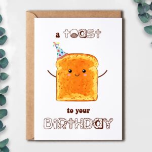 EruditeGifts A Toast To Your Birthday Card - Funny Pun Birthday Card - Cute Funny Birthday Card - Birthday Card - Birthday Card For Friend