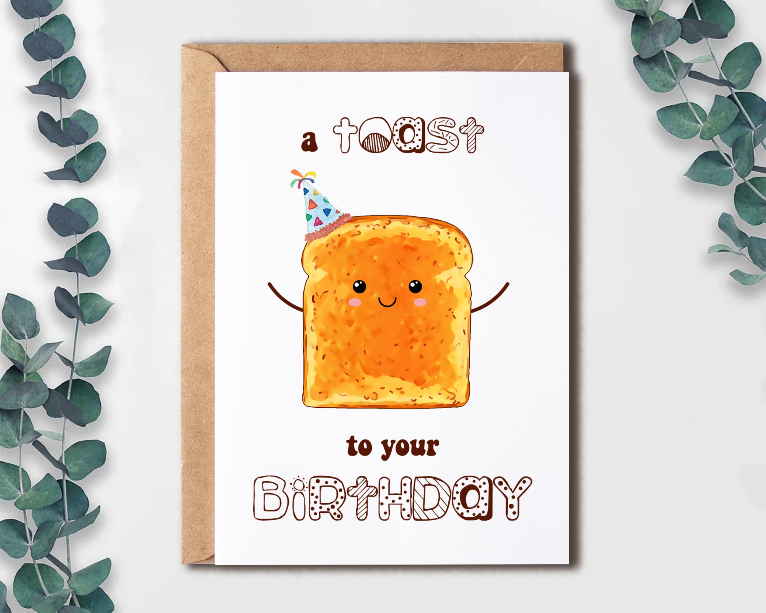 EruditeGifts A Toast To Your Birthday Card - Funny Pun Birthday Card - Cute Funny Birthday Card - Birthday Card - Birthday Card For Friend