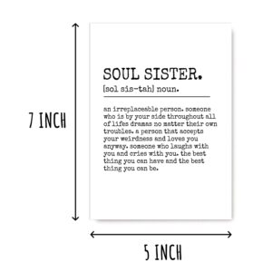 Soul Sister Card - Funny Sister Greeting Card - Sister Gifts - Christmas Thanksgiving Birthday Card For Soul Sister - Best Friend Gift Idea