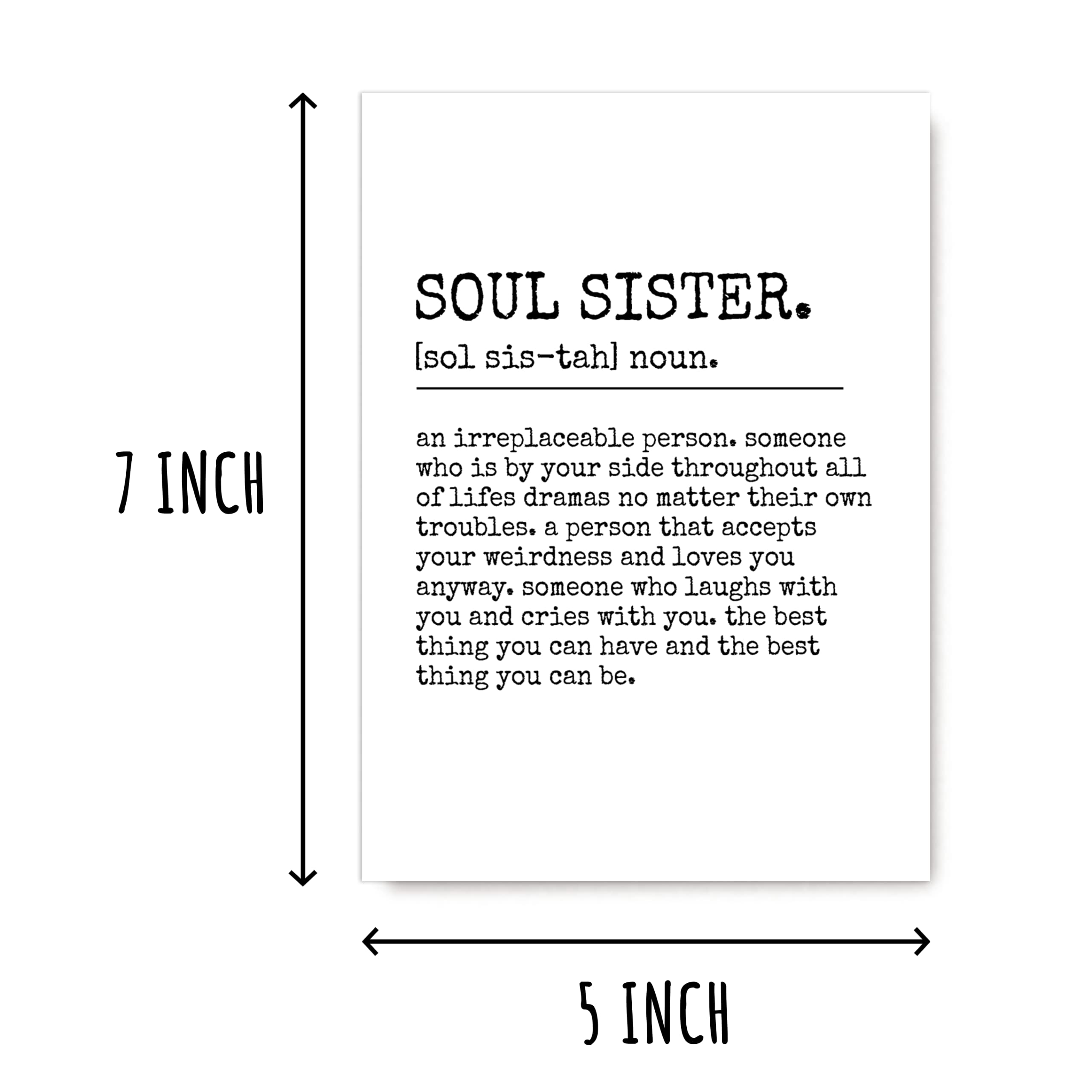 Soul Sister Card - Funny Sister Greeting Card - Sister Gifts - Christmas Thanksgiving Birthday Card For Soul Sister - Best Friend Gift Idea