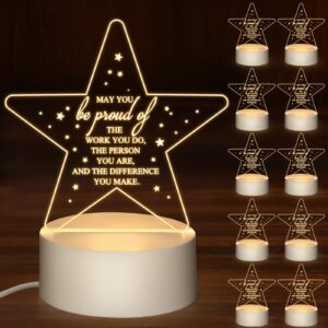 30 pcs employee appreciation gifts for employee acrylic led night light may you be proud the work you do team gifts thank you gift for volunteer social worker gifts vet tech appreciation(star)