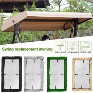 Swing Canopy Replacement Cover,Outdoor Swing Canopy Replacement Porch Top Cover Seat Furniture 2-3 Seater Waterproof Top Cover for Patio Swing Garden Swing Outdoor,Green