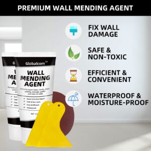 Drywall Patch Repair Kit,2 Pack Wall Mending Agent, Spackle Wall Repair Paste with Scraper, Wall Putty Repair Holes and Cracks for Home Wall, Wall Surface Hole Fill Quick