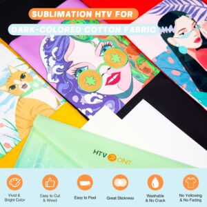 HTVRONT Sublimation HTV for Dark Fabric/Light Fabric - 10 Pack Matte Sublimation Vinyl - Sublimation Blanks for Sublimation Shirts/Pillow/Bag/Hat