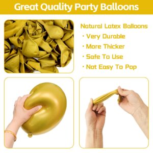 Metallic Gold Balloon Garland Arch Kit, 102pcs 5/10/12/18 inch Chrome Gold Latex Balloons Different Sizes Pack for Birthday Graduation Baby Shower Wedding New Year Party Decorations