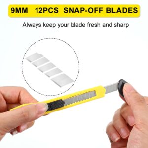 Lanties 300 Pcs Box Cutters Retractable Utility Knife Office Supplies 9mm Wide Blade Cutter Compact Razor Knife for Home Use(Multicolor)