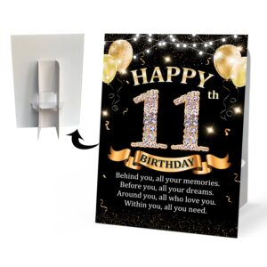 cmhie 100th birthday party signs with paper holder - black gold 100 year birthday party table signs decorations for happy birthday party activities celebration reception table supplies - dangold19