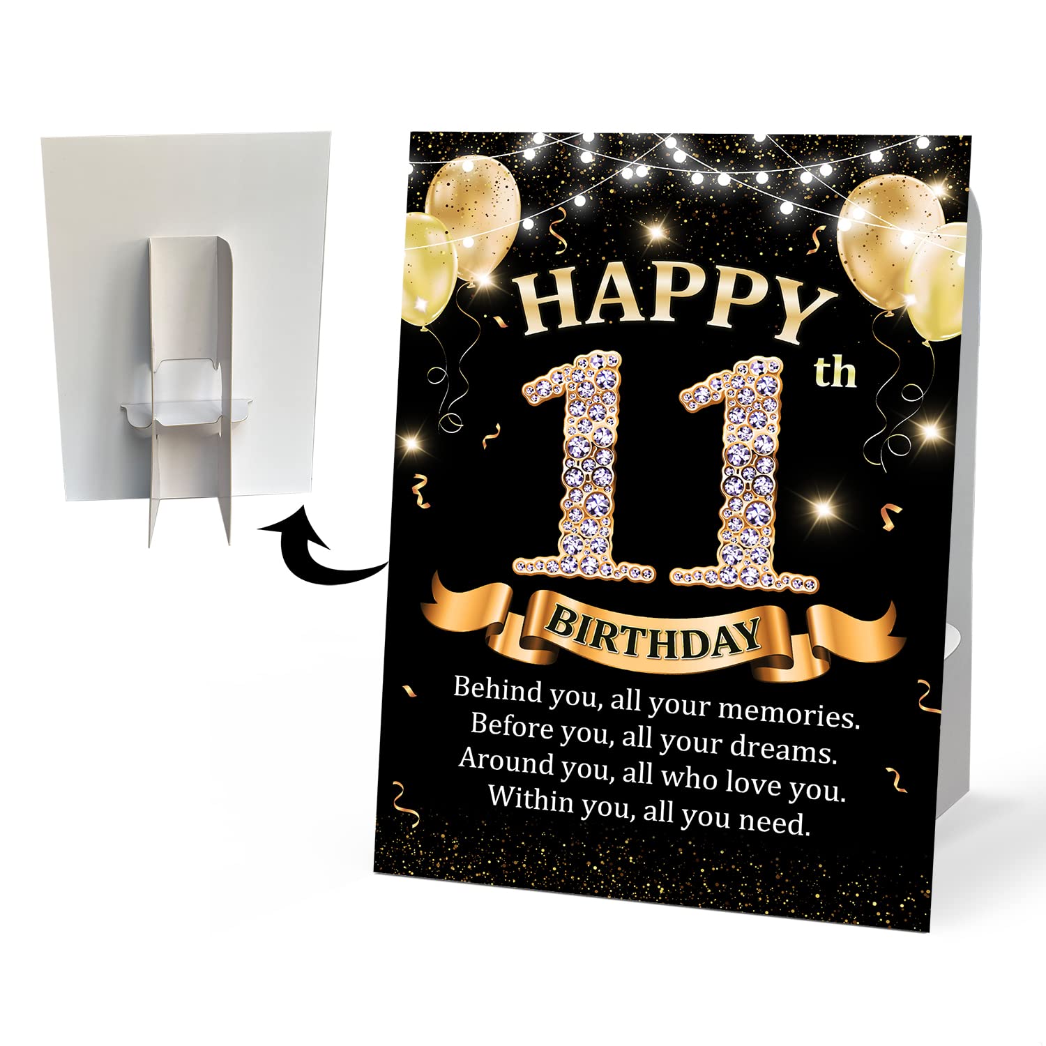 CMHIE 100th Birthday Party Signs with Paper Holder - Black Gold 100 Year Birthday Party Table Signs Decorations for Happy Birthday Party Activities Celebration Reception Table Supplies - dangold19