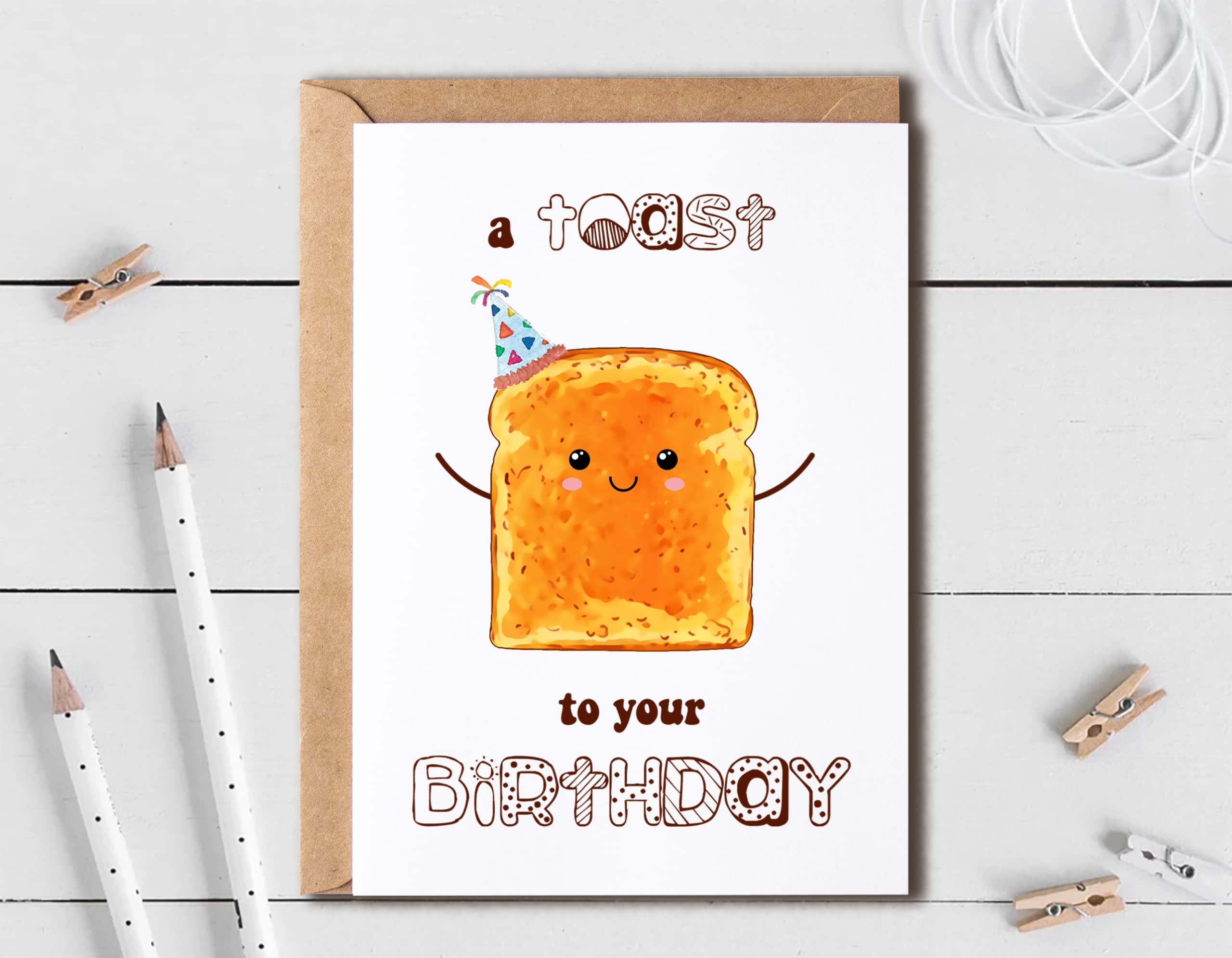 EruditeGifts A Toast To Your Birthday Card - Funny Pun Birthday Card - Cute Funny Birthday Card - Birthday Card - Birthday Card For Friend