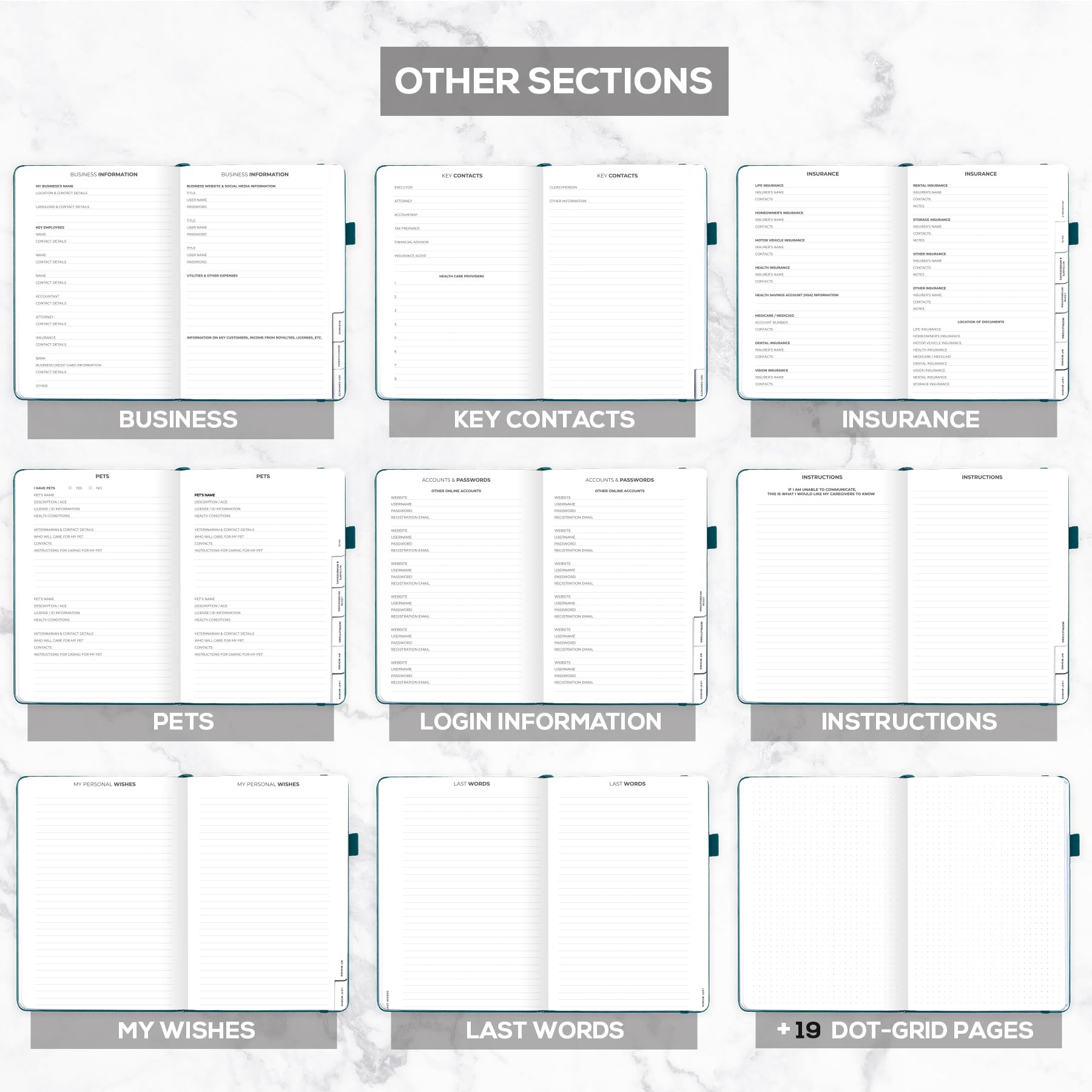 Clever Fox End of Life Planner – Final Arrangements Organizer for Beneficiary, Will Preparation, Last Wishes & Funeral Planning, A4 (Dark Teal)