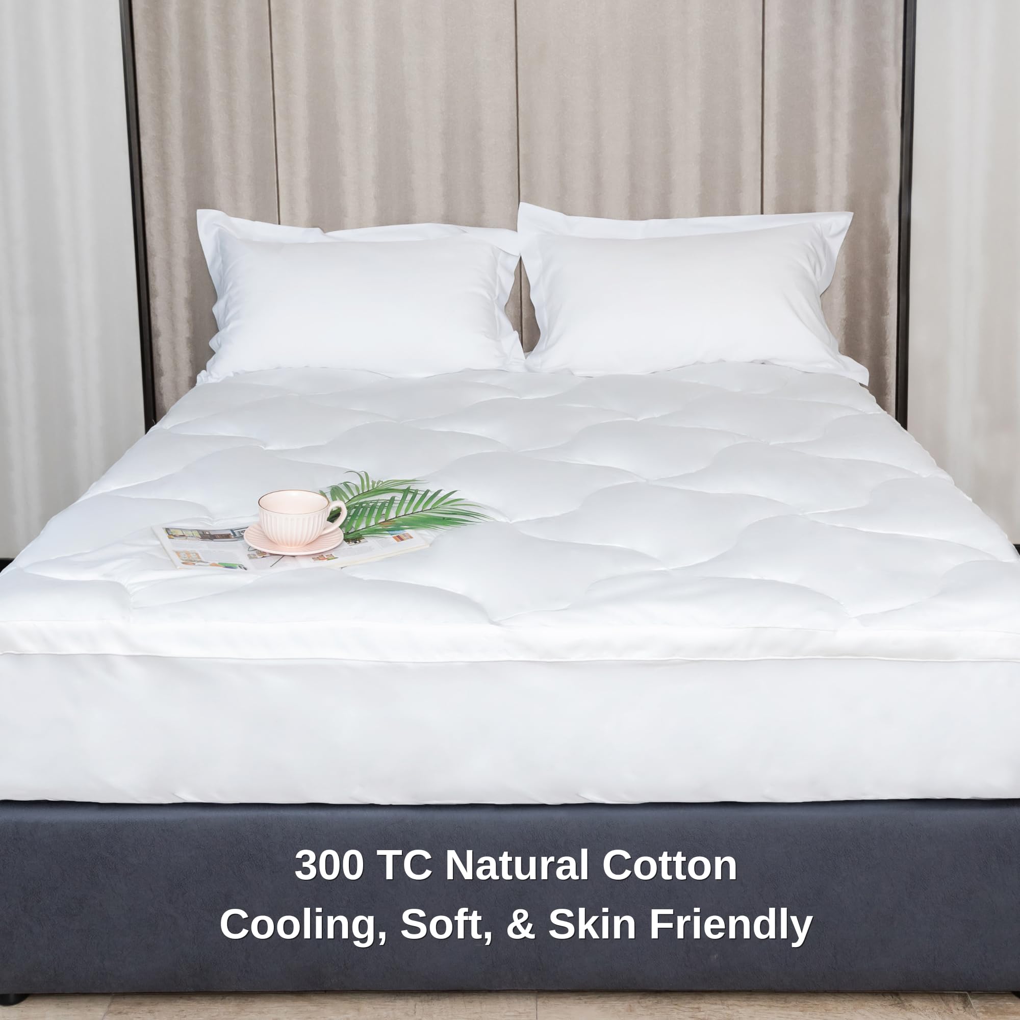 Sweet Zzz Mattress Pad Topper Cooling Cotton Fill and Cotton Cover - King