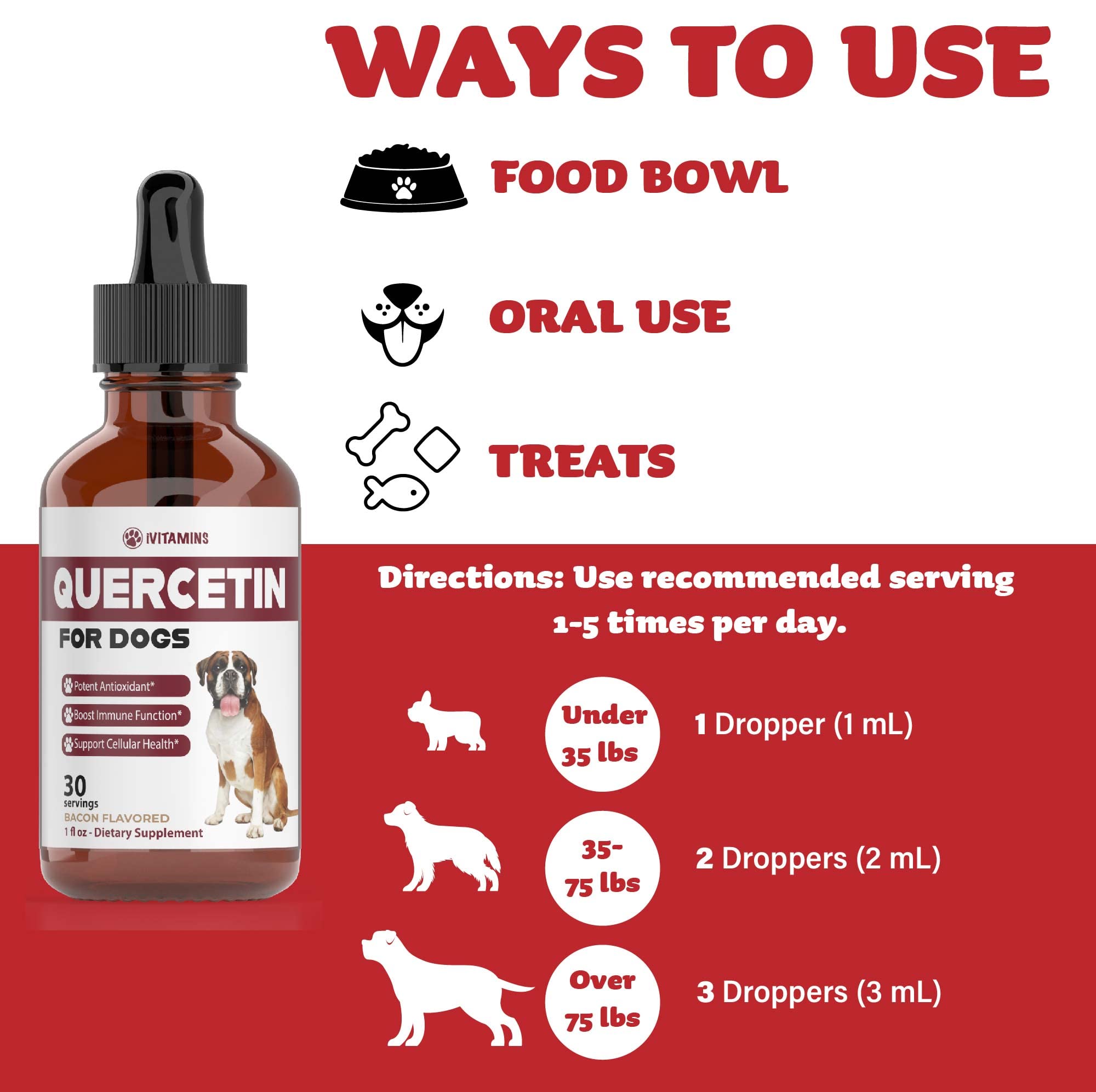 Quercetin for Dogs | Dog Allergy Relief | Quercetin for Dogs Allergies | Dog Allergy | Quercetin | Dog Allergy Support | Quercetin Dog | Dog Allergies | Quercetin Supplements | Bacon Flavor (1 Pack)