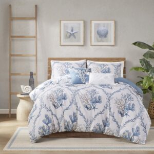 Harbor House Duvet Cover King Size, Textured Dobby Weave Lightweight Duvet Cover, Coastal Print, Soft & Breathable Cotton Bedding King Duvet Cover Set, Pismo Beach, King/Cal King Multi 5 Piece