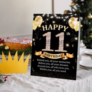 CMHIE 100th Birthday Party Signs with Paper Holder - Black Gold 100 Year Birthday Party Table Signs Decorations for Happy Birthday Party Activities Celebration Reception Table Supplies - dangold19