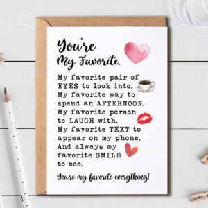 You're My Favorite Everything Card For Friend And Sister - Funny Birthday Card For Best Friend - Unique Birthday Gift - Valentines Day Card