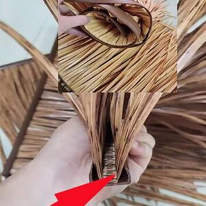 DIOB Palm Thatch Boat Blinds Grass Fireproof Straw Thatched Tiki Hut Grass Roof Umbrella Cover Mini Bar Roof and Patio Sunshade (Size : 0.5x0.5m)