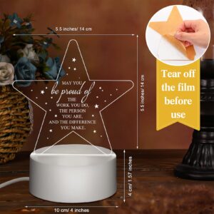 30 Pcs Employee Appreciation Gifts for Employee Acrylic LED Night Light May You Be Proud The Work You Do Team Gifts Thank You Gift for Volunteer Social Worker Gifts Vet Tech Appreciation(Star)