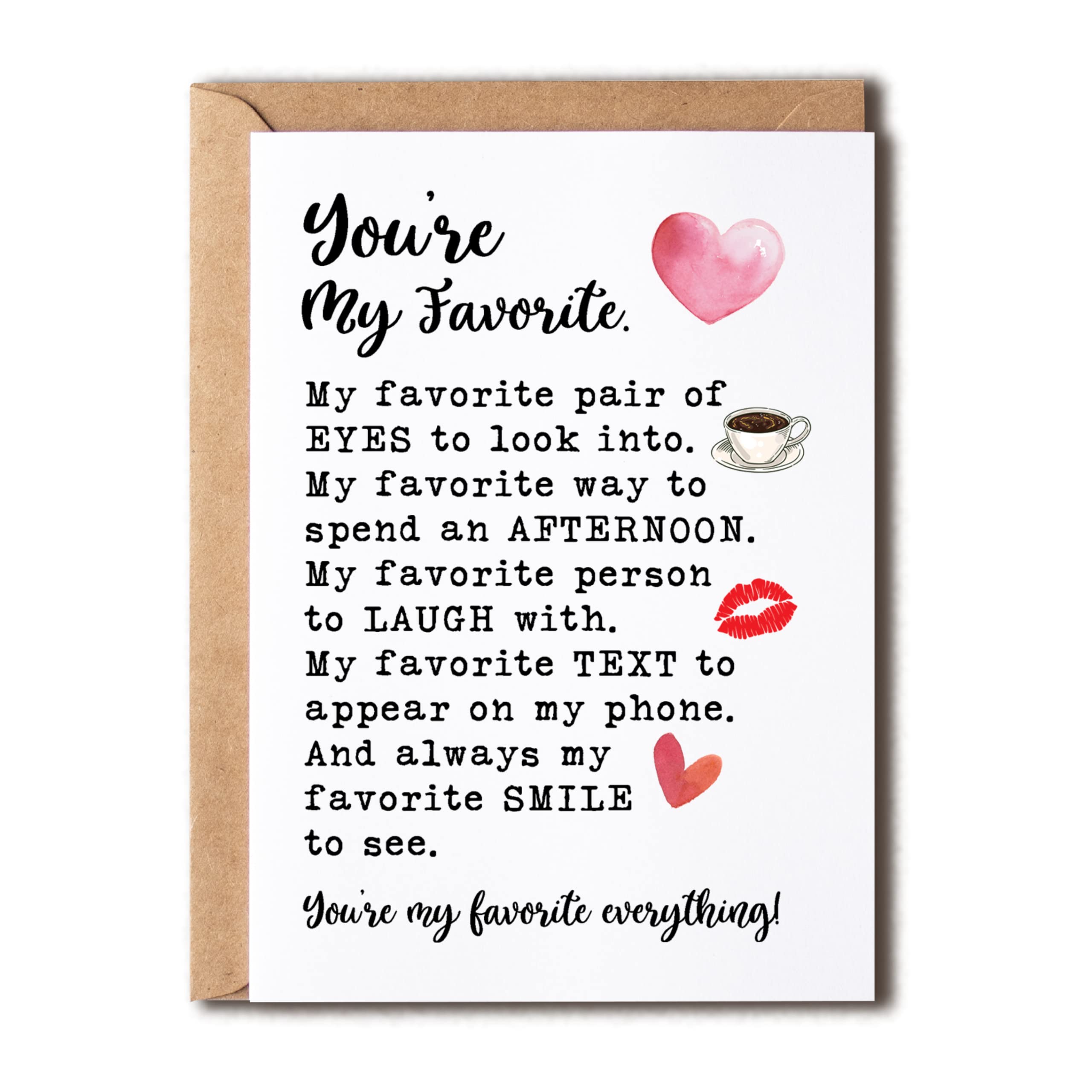 You're My Favorite Everything Card For Friend And Sister - Funny Birthday Card For Best Friend - Unique Birthday Gift - Valentines Day Card