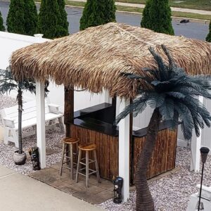 DIOB Palm Thatch Rolls Thatch Roofing Fireproof Straw Thatched for Tiki Hut Bar Gazebo Party (Size : 0.5x3m(1.64x9.8ft))