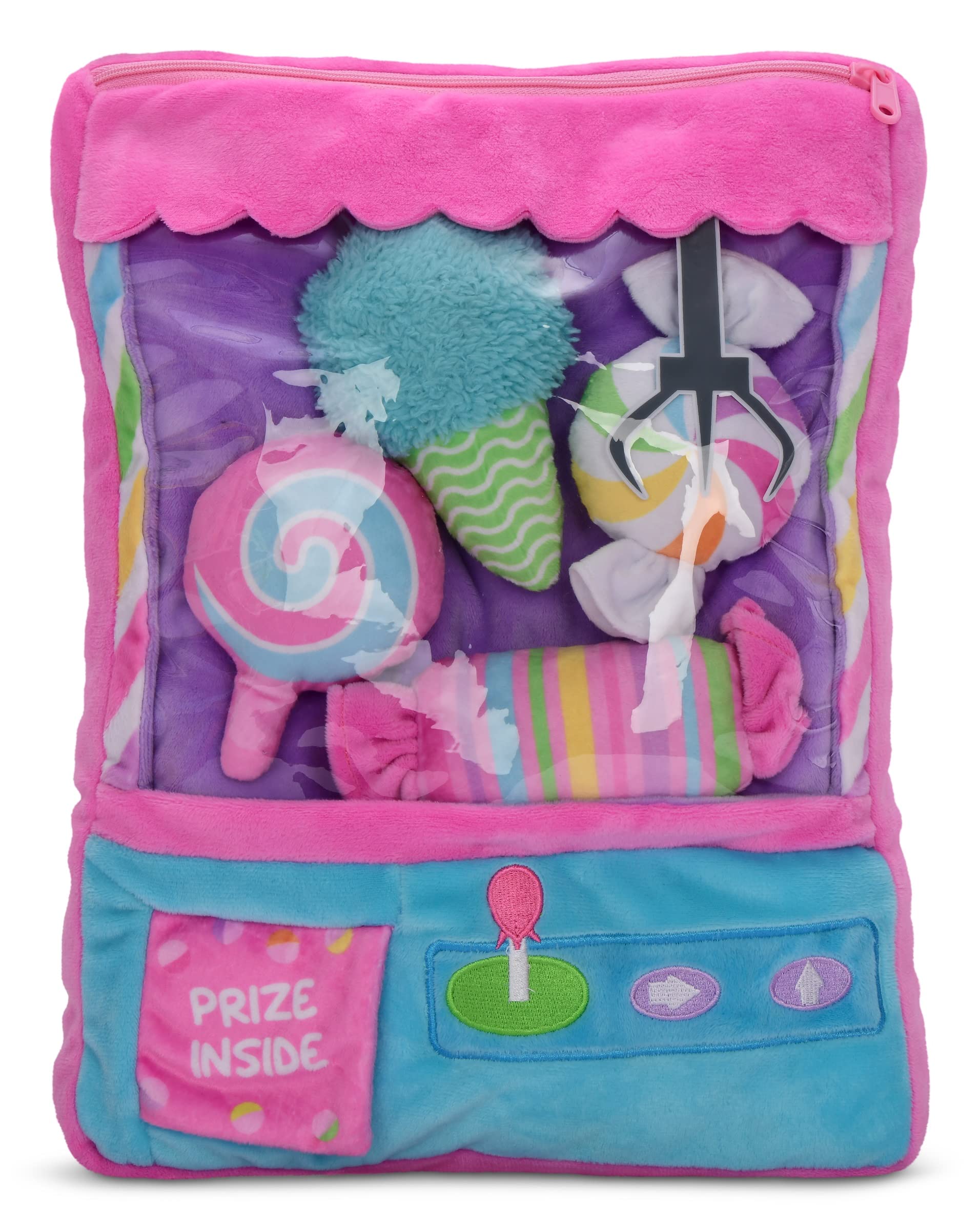 iscream Sweet Surprise Claw Machine Fleece 5-Piece Play Pillow Set with Embroidered Accents