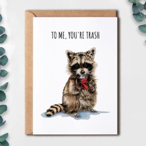 EruditeGifts To Me You're Trash - Funny Birthday Card - Birthday Card For Friend - Birthday Card For Him Or Her - Toronto Card - Funny Raccoon Card