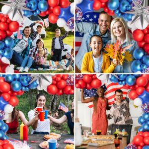 Bonropin Red White and Blue Balloon Garland Kit Patriotic Balloon for Graduation Party Supplies Nautical Veterans Memorial Day Baseball Theme Party 4th of July Balloon Arch Decorations