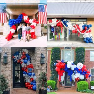 Bonropin Red White and Blue Balloon Garland Kit Patriotic Balloon for Graduation Party Supplies Nautical Veterans Memorial Day Baseball Theme Party 4th of July Balloon Arch Decorations