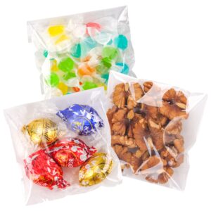 yunko 100pack self sealing cellophane bags clear cookie bags for gift giving treat bags for packaging cookies, candy, gifts(4x4 inch)