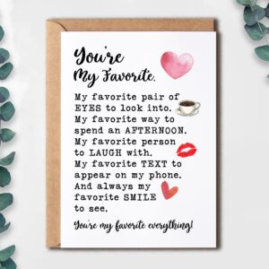 You're My Favorite Everything Card For Friend And Sister - Funny Birthday Card For Best Friend - Unique Birthday Gift - Valentines Day Card