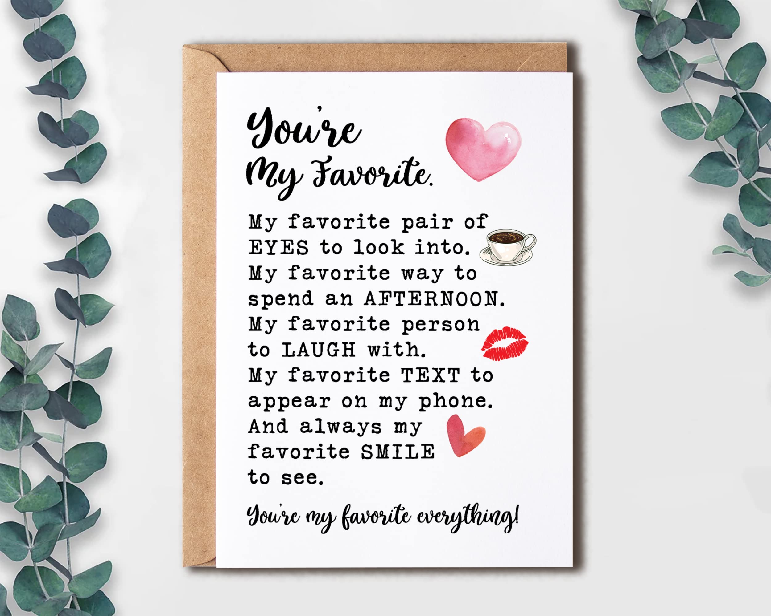 You're My Favorite Everything Card For Friend And Sister - Funny Birthday Card For Best Friend - Unique Birthday Gift - Valentines Day Card