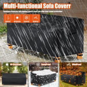 Likorlove 100% Waterproof Outdoor Sofa Cover, 78" Wx 33" Dx 32" H Patio Furniture Covers Waterproof, Windproof 2-Seater Sofa Cover Heavy Duty with Air Vent and Handles for Lawn, Backyard Deck, Black