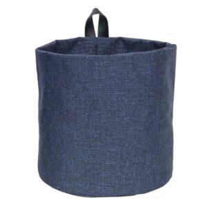 Bigso Box of Sweden Soft Hang Around Hanging Storage Basket Small | For Organizing Everyday Necessities | Collapsible Wall Hanging Storage Basket for Closets | 6.7" x 6.7" | Small | Navy